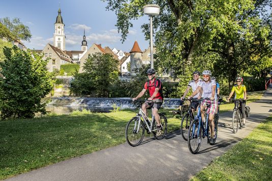 Kocher-Jagst-Radweg in Crailsheim an der Jagst